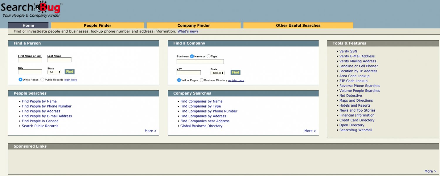 Searchbug.com in 2004.